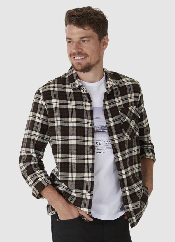Malwee - Camisa Masculina Flanelada Xadrez Preto 2