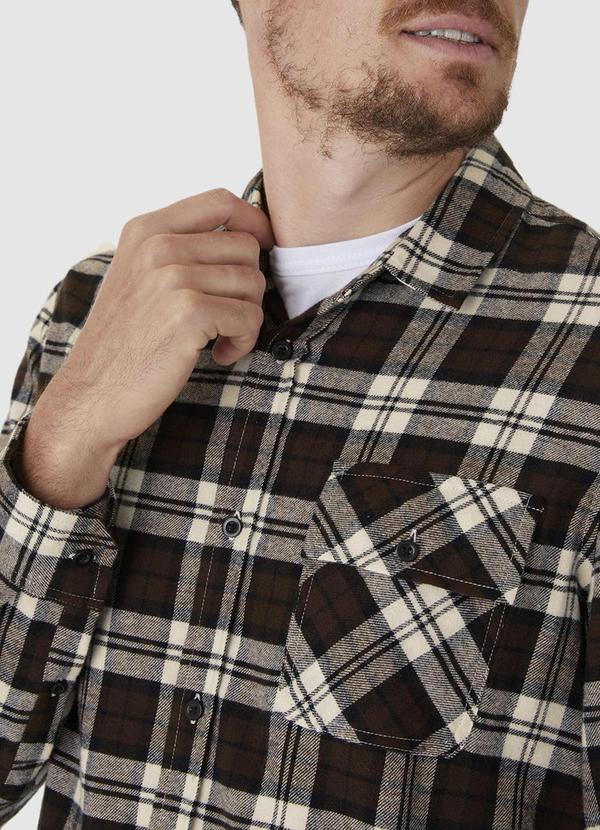 Malwee - Camisa Masculina Flanelada Xadrez Preto 4