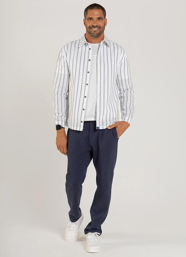 The Philippines - Camisa Masculina Listrada Branco 2