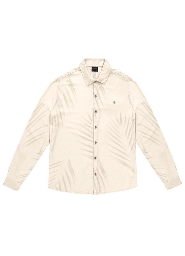 Diametro - Camisa Masculina Manga Longa com Botões Bege 1