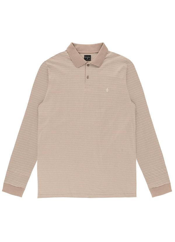 Diametro - Camisa Polo Manga Longa Maquinetada Marrom
