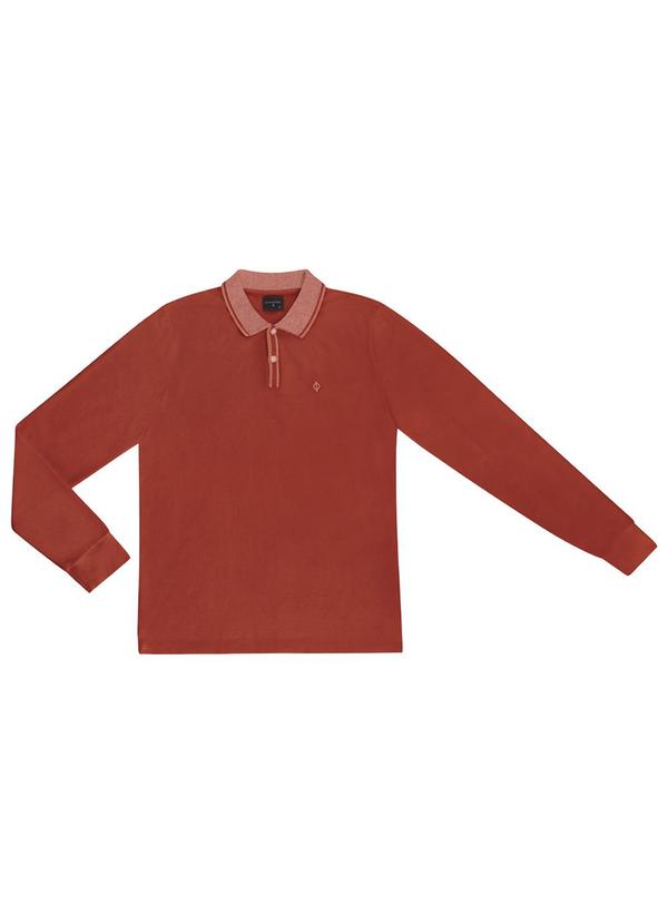 Diametro - Camisa Polo Manga Longa Plus Size Laranja