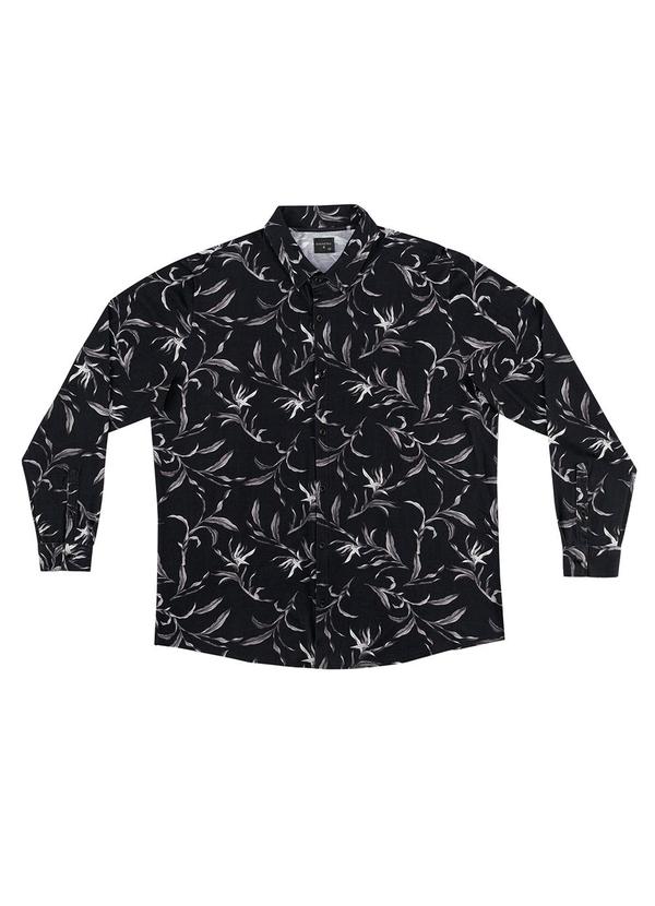 Diametro - Camisa Polo Manga Longa Plus Size Preto