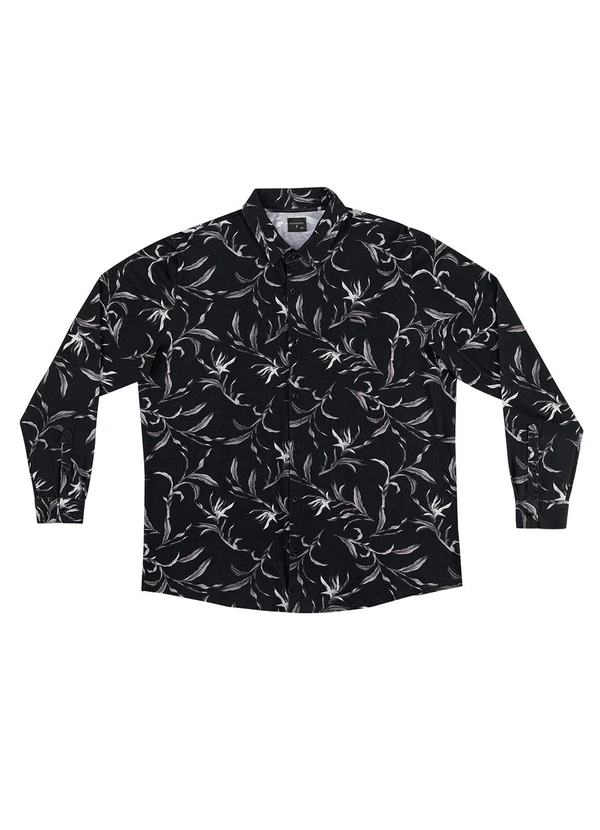 Diametro - Camisa Polo Manga Longa Plus Size Preto