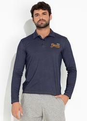Camisa Polo Marinho com Gola e Botes