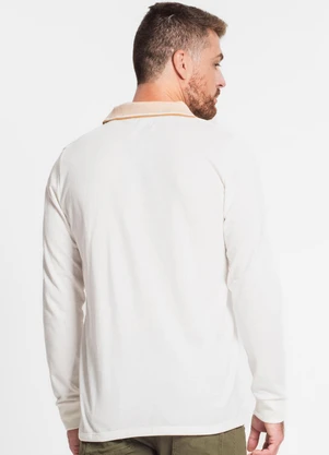 Diametro - Camisa Polo Masculina Manga Longa Bege - DIAMETRO