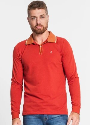 Diametro - Camisa Polo Masculina Manga Longa Laranja - DIAMETRO