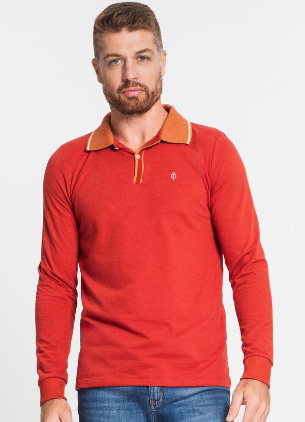 Diametro Camisa Polo Masculina Manga Longa Laranja