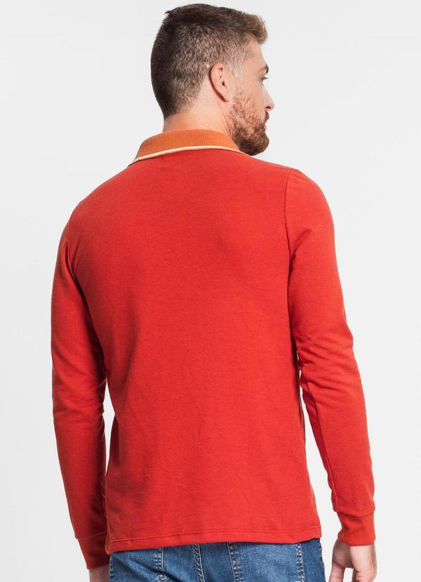 Diametro - Camisa Polo Masculina Manga Longa Laranja 2
