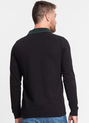 Diametro - Camisa Polo Masculina Manga Longa Preto - DIAMETRO