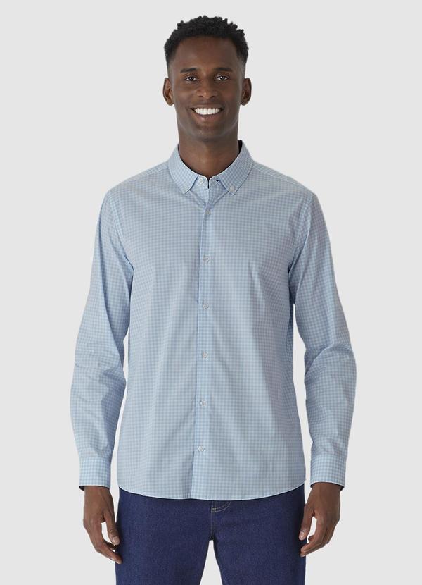 Malwee - Camisa Regular em Tricoline Azul
