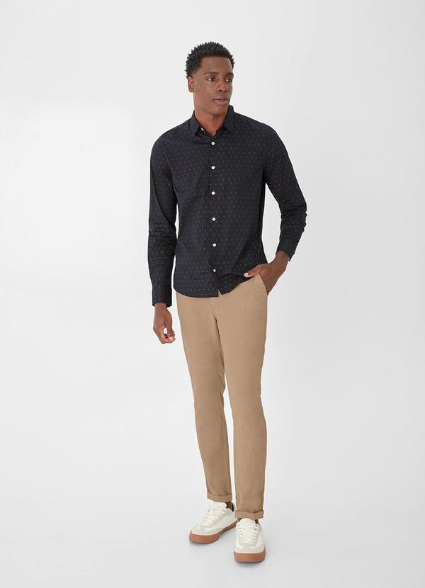 Malwee - Camisa Slim Flechas em Tricoline Preto 4