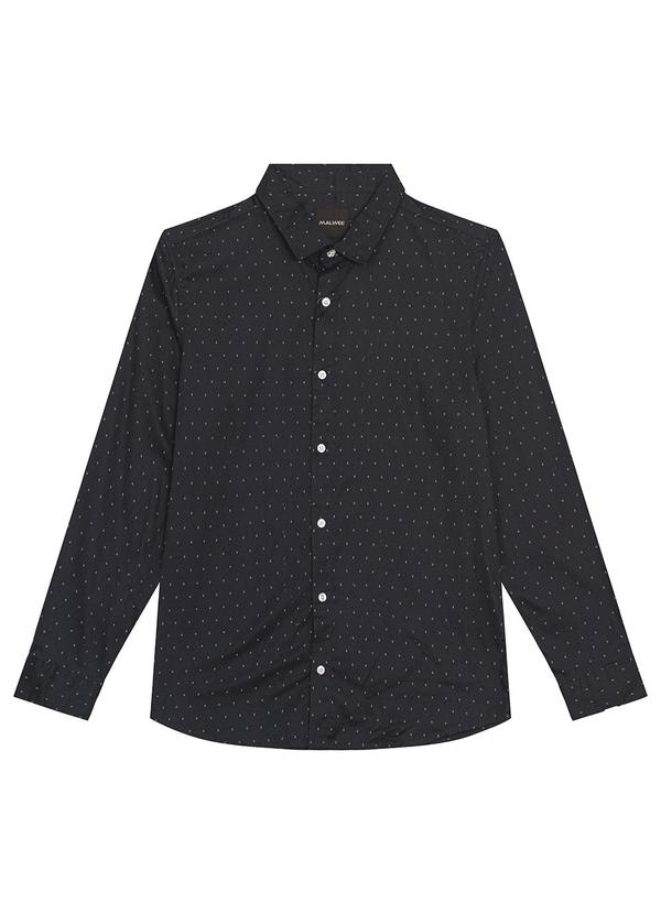 Malwee - Camisa Slim Flechas em Tricoline Preto 5