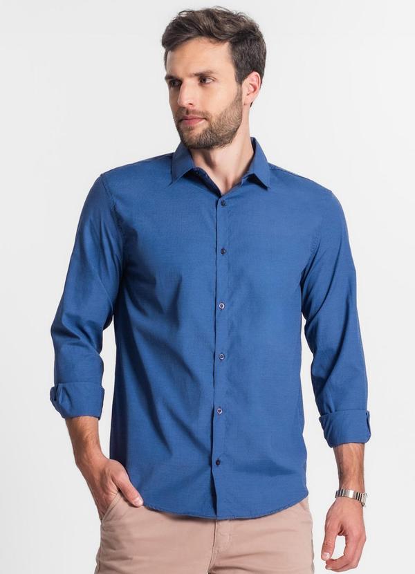Select - Camisa Social Masculina Azul