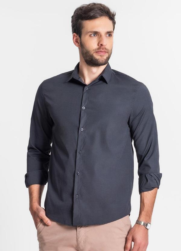 Select - Camisa Social Masculina Cinza