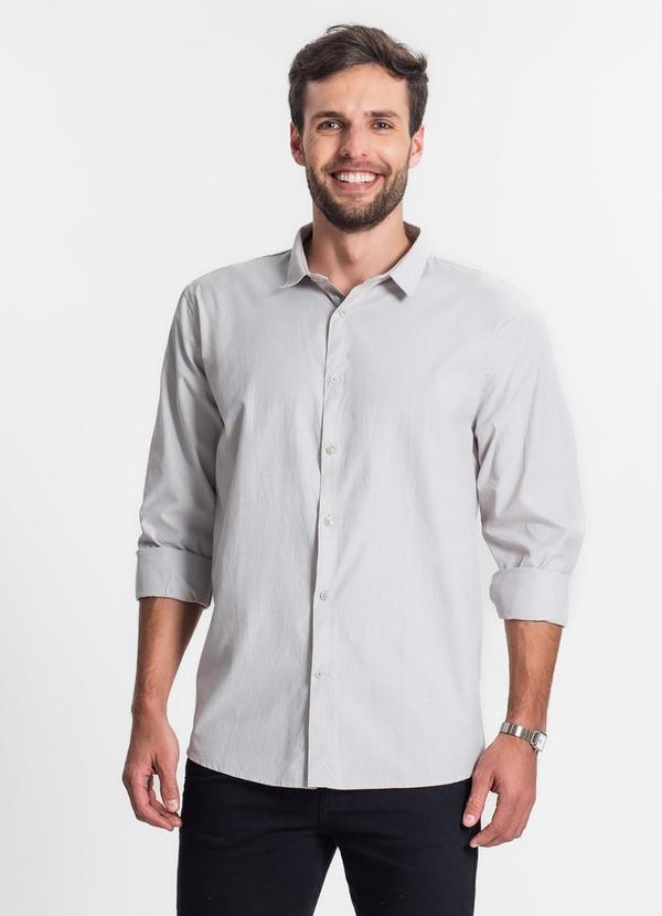 Select - Camisa Social Masculina Cinza