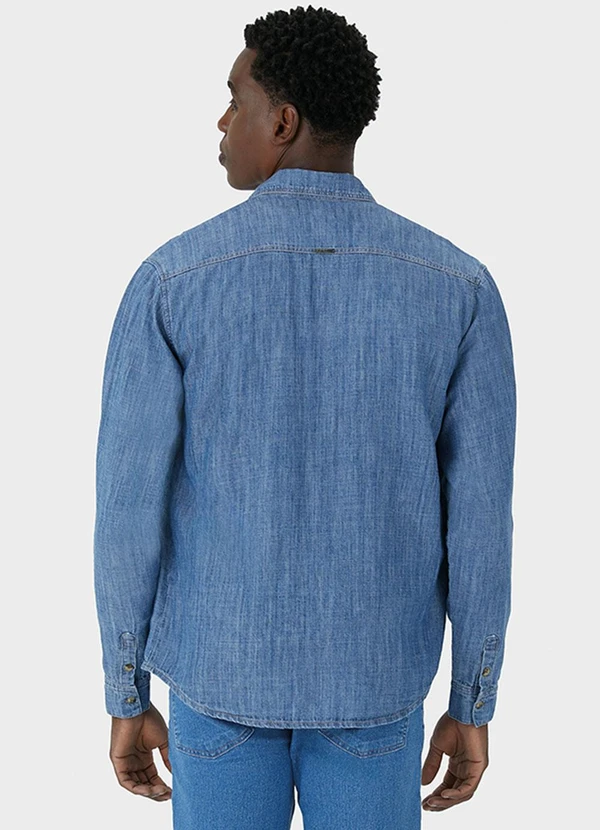 Malwee - Camisa Tradicional em Jeans Leve Azul 2