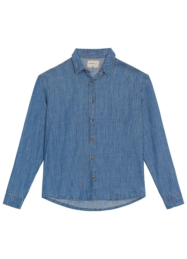 Malwee - Camisa Tradicional em Jeans Leve Azul 4