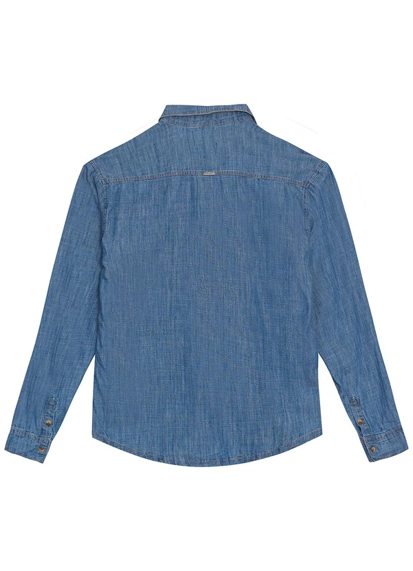 Malwee - Camisa Tradicional em Jeans Leve Azul 5