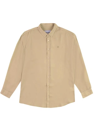 Malwee - Camisa Tradicional em Liocel PlusCáqui - MALWEE