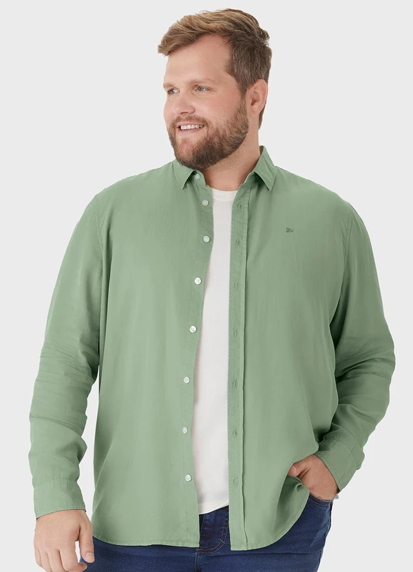 Malwee - Camisa Tradicional em Liocel PlusVerde Menta 2
