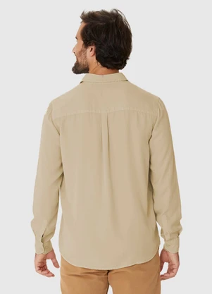 Malwee - Camisa Tradicional em Liocel Taupe - MALWEE