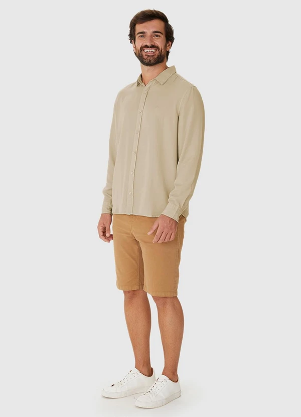 Malwee - Camisa Tradicional em Liocel Taupe 3
