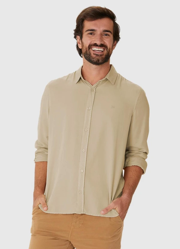 Malwee - Camisa Tradicional em Liocel Taupe 4