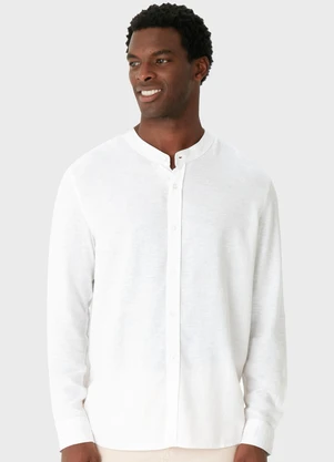 Malwee - Camisa Tradicional Viscolinho Branco - MALWEE