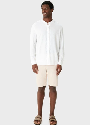 Malwee - Camisa Tradicional Viscolinho Branco - MALWEE