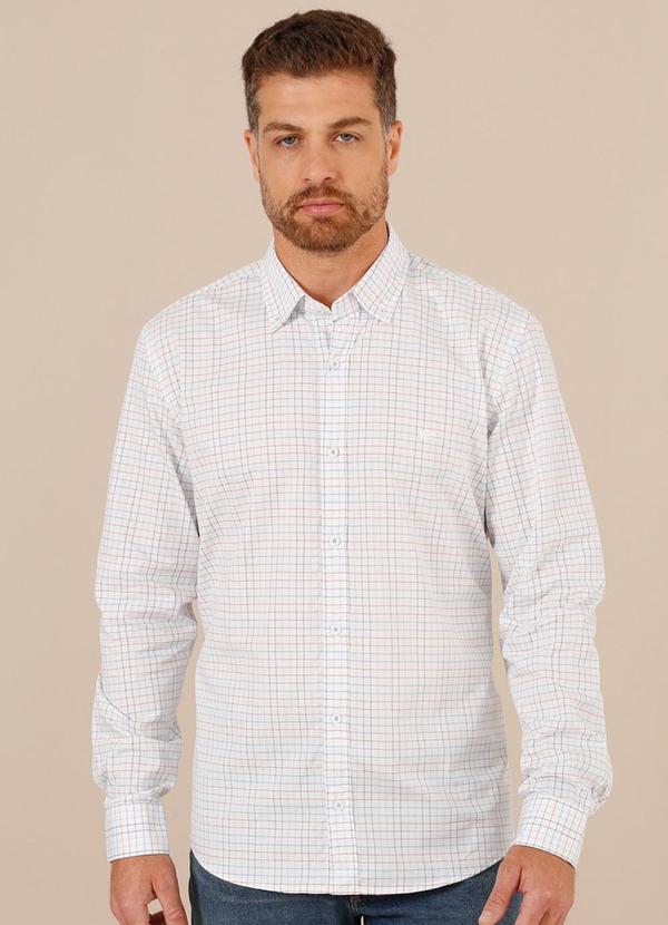 Seeder - Camisa Tricoline Fio Tinto Botton Down Branco