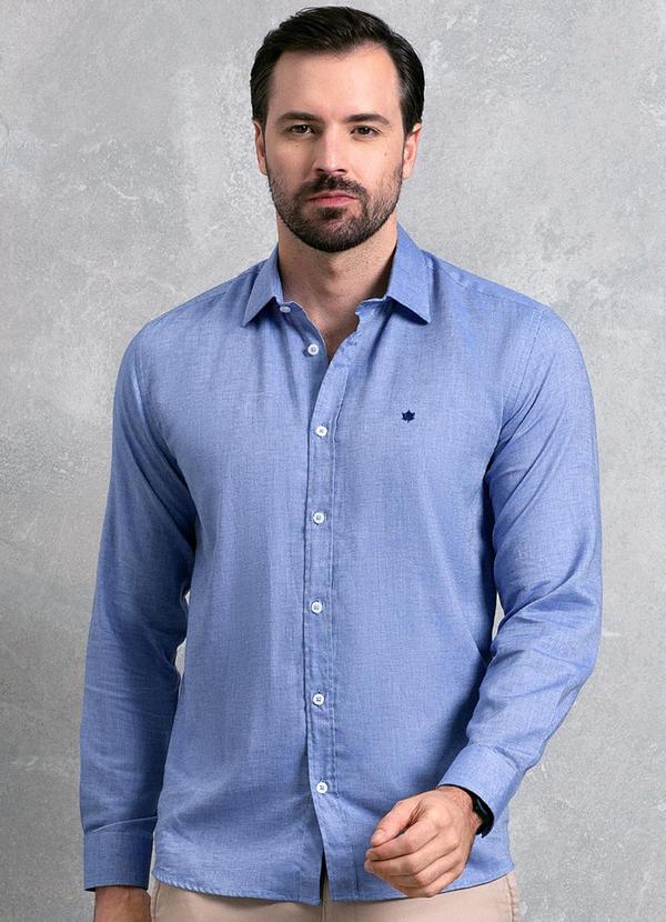 Seeder - Camisa Tricoline Maquinetada 40/1 Azul