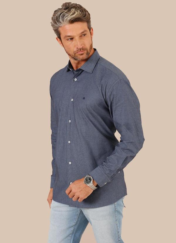 Seeder - Camisa Tricoline Maquinetada 40/1 Marinho 2