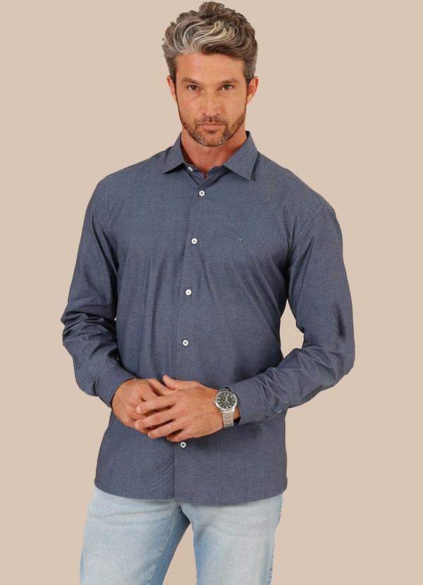 Seeder - Camisa Tricoline Maquinetada 40/1 Marinho 3