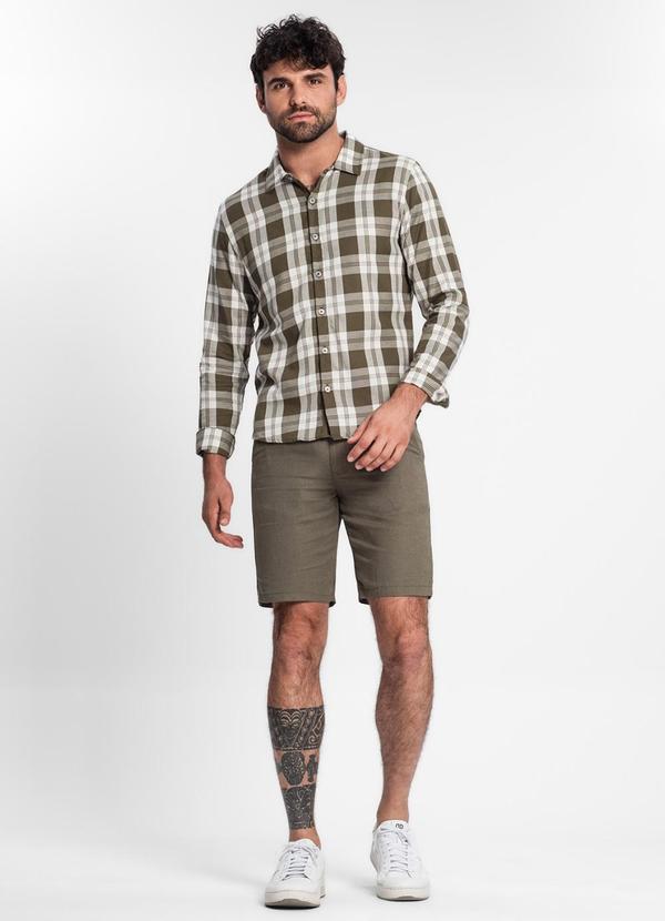 Diametro - Camisa Xadrez Manga Longa Masculina Verde 2