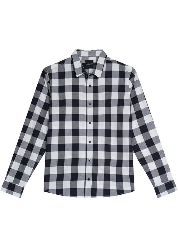 Malwee - Camisa Xadrez Masculina em Tricoline Preto