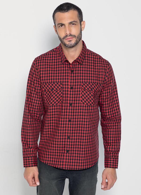 Enfim - Camisa Xadrez Masculina Vermelho