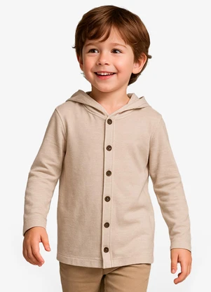 Select - Camiseta Manga Longa com Capuz Bege - SELECT