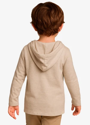 Select - Camiseta Manga Longa com Capuz Bege - SELECT