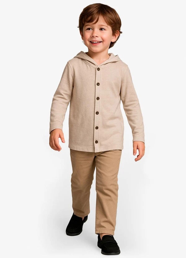 Select - Camiseta Manga Longa com Capuz Bege 3