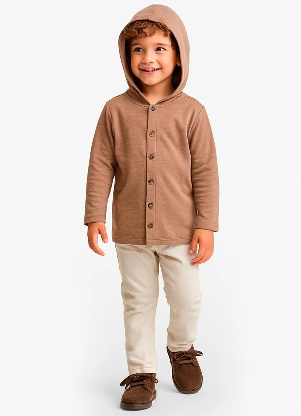 Select - Camiseta Manga Longa com Capuz Marrom 3