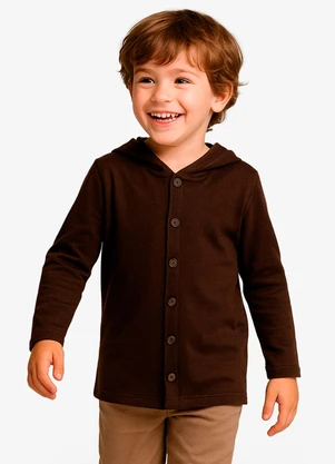 Select - Camiseta Manga Longa com Capuz Marrom - SELECT