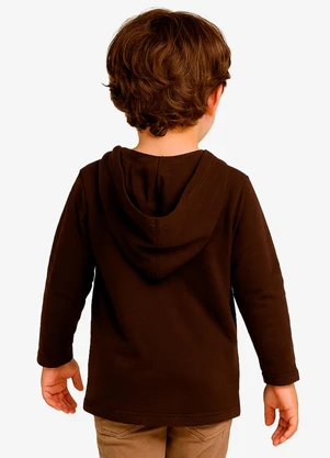 Select - Camiseta Manga Longa com Capuz Marrom - SELECT