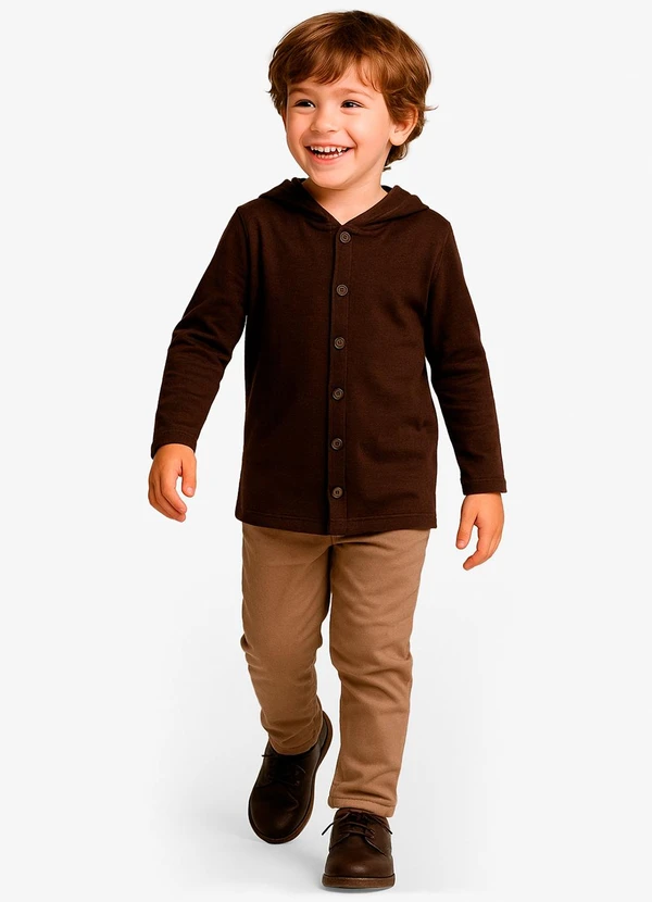 Select - Camiseta Manga Longa com Capuz Marrom 3