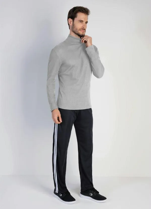 Moda Pop - Camiseta Manga Longa Gola Rolê Mescla 3