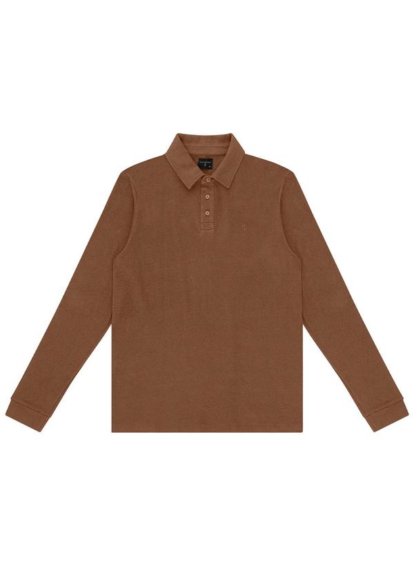 Diametro - Polo Manga Longa Masculina Marrom