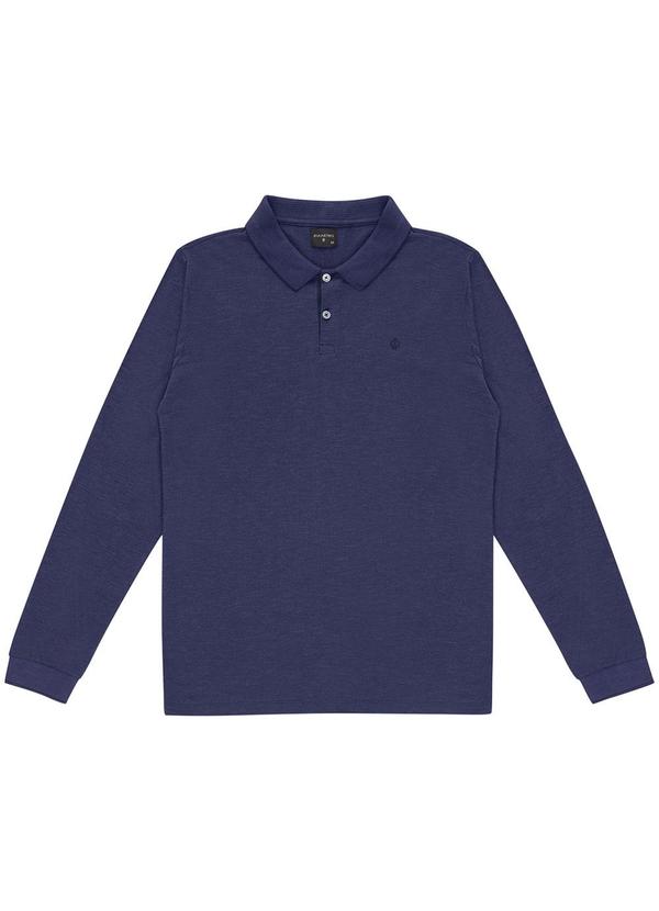 Diametro - Polo Masculina Manga Longa Azul
