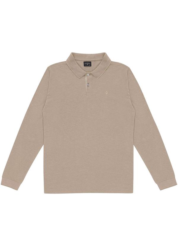Diametro - Polo Masculina Manga Longa Marrom