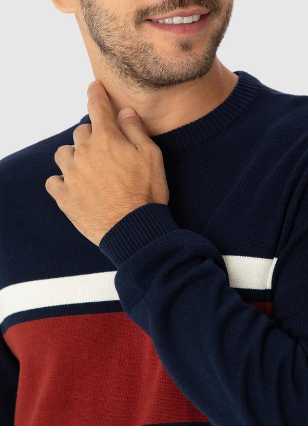 Malwee - Suéter Masculino com Listras Azul 3