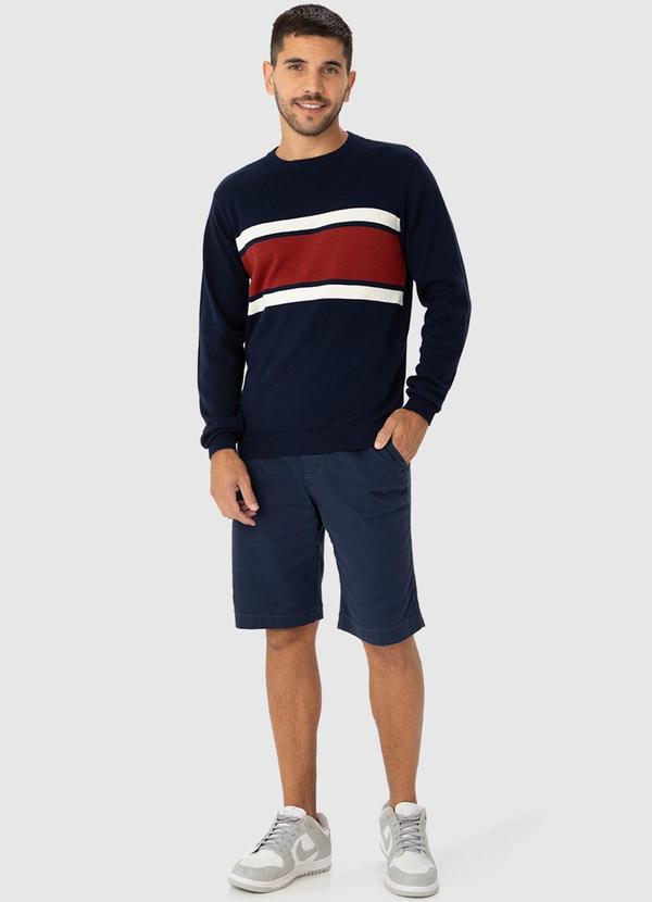 Malwee - Suéter Masculino com Listras Azul 4